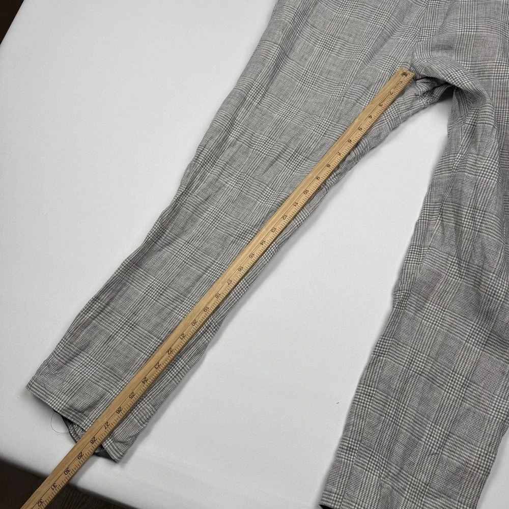 Suitsupply Dress Pants Mens 36x28 Gray Linen Plaid Brescia Int Summer Office